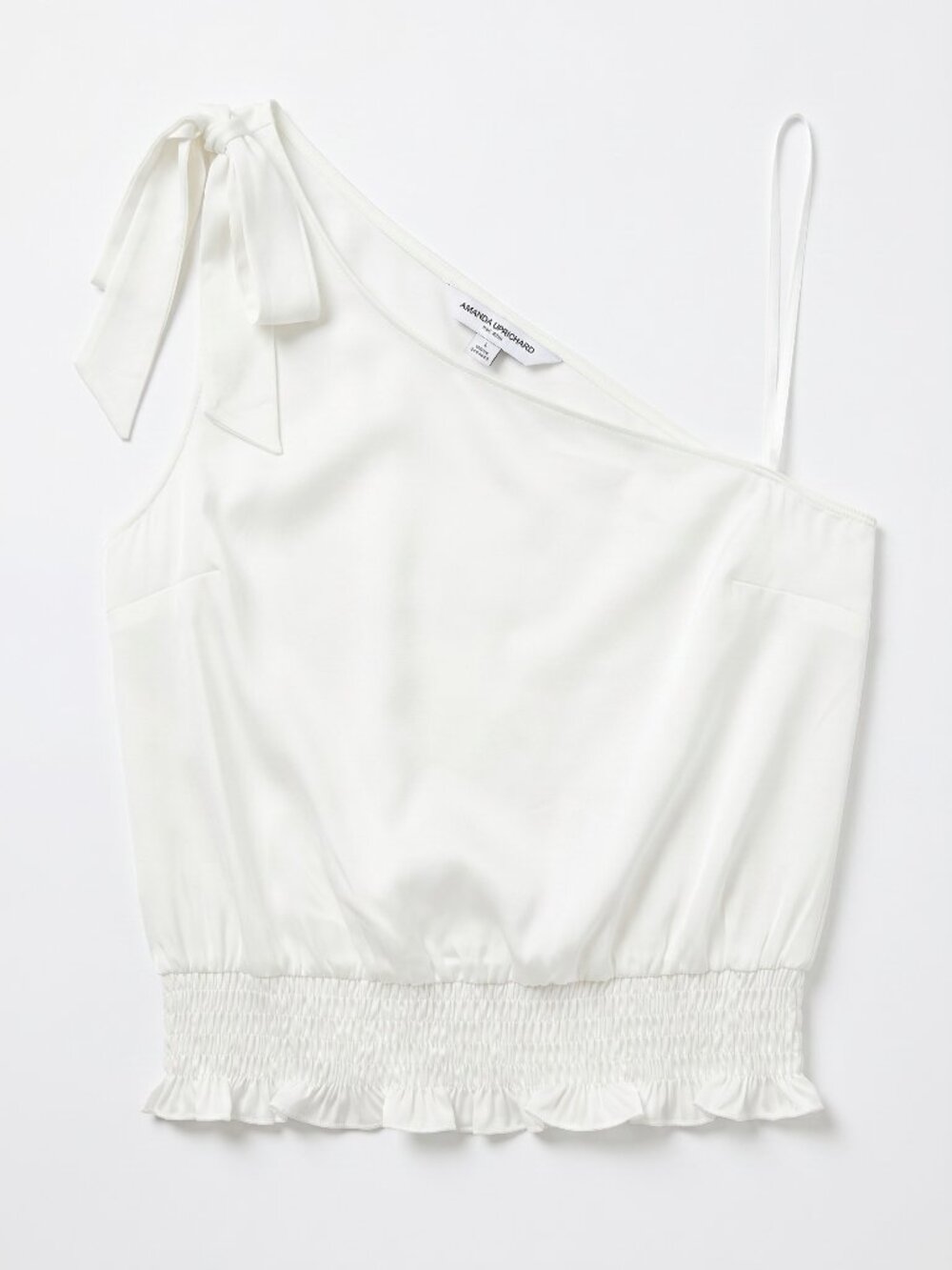Amanda Uprichard Panama One Shoulder Bow Top White NWOT Size S